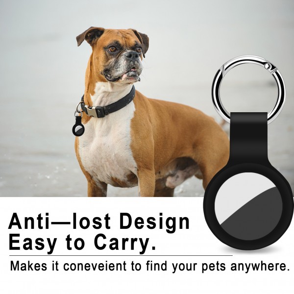 Aimtel Keychain Compatible with Apple Airtags Case Airtag Holder Air Tag Key Ring Cases Air Tags Key Chain Protective Cover Loop Holders Silicone for Luggage Dog Cat Pet Collar 4 Pack