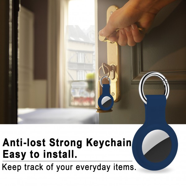 Aimtel Keychain Compatible with Apple Airtags Case Airtag Holder Air Tag Key Ring Cases Air Tags Key Chain Protective Cover Loop Holders Silicone for Luggage Dog Cat Pet Collar 4 Pack