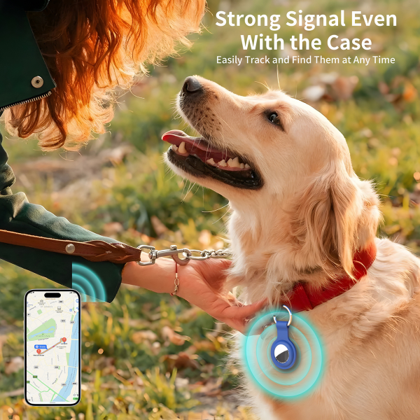 Aimtel 4 Stück für Apple Air Tag Schlüsselanhänger，Silikon Air Tag Hülle mit Kratzfest & Stoßfest für Air Tag Kinder，Air Tag Anhänger für Apple Tracker für Schlüssel, Koffer & Tasche