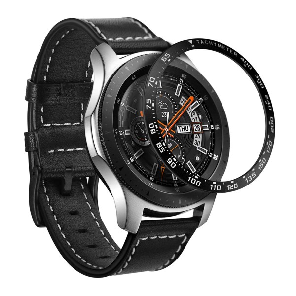 Aimtel  Compatible with Galaxy Watch 46mm / Gear S3 Frontier & Classic Bezel Styling,Bezel Ring Adhesive Cover Anti Scratch Stainless Steel Protection for Galaxy Watch 46mm/Gear S3(Black) 