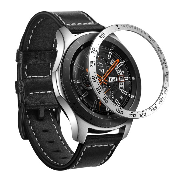 Aimtel  Compatible with Galaxy Watch 46mm / Gear S3 Frontier & Classic Bezel Styling,Bezel Ring Adhesive Cover Anti Scratch Stainless Steel Protection for Galaxy Watch 46mm/Gear S3(Silver) 