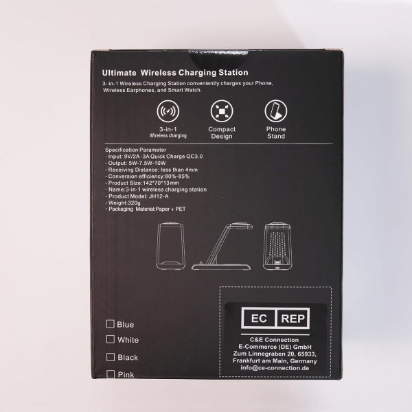 Aimtel 3 in 1 kabellose Ladestation für Apple Watch und iPhone Induktive Wireless Charger kompatibel für Apple Watch 9/8/7/Ultra 2/SE 6/5/4/3/AirPods Pro 2/iPhone 15/15 Pro/14/13/12/11 Pro Max/XS/XR